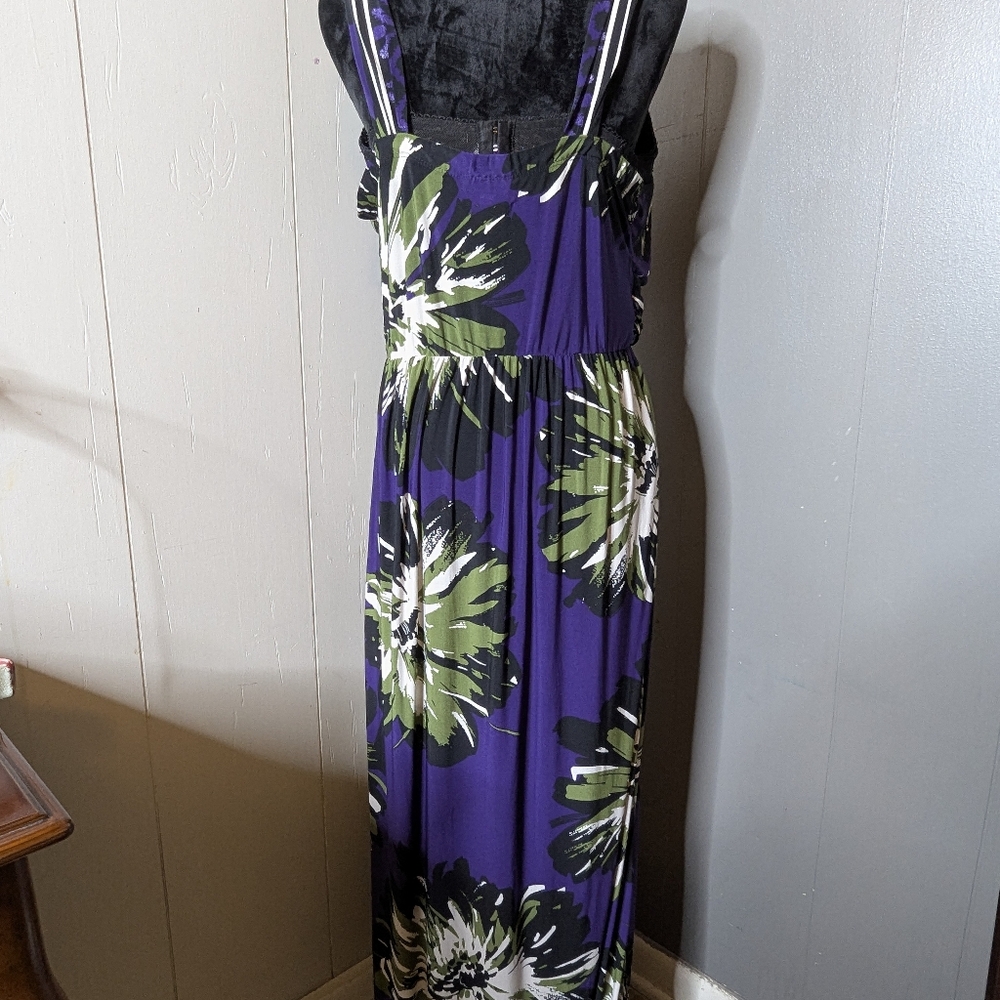 Floral Maxi Dress - Purple and Green - Picture 2 of 5